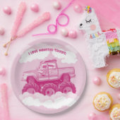 Pink Version I Love Monster Trucks Image     ペーパープレート (パーティー)