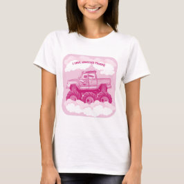 Pink Version I Love Monster Trucks Image Tシャツ