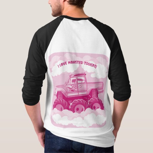 Pink Version I Love Monster Trucks Image     Tシャツ (裏面)
