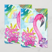 Pink Vibes Only – Pink Flamingo サンキューカード (正面/裏面)