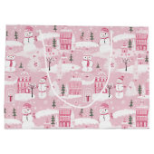 Pink Village Snowy Christmas  ラージペーパーバッグ (裏面)
