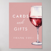 Pink Vino Before Vowsカード&ギフトブライダルシャワー ポスター (正面)