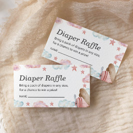 Pink Vintage Airplane Diaper Raffle Baby Shower Ga エンクロージャーカード