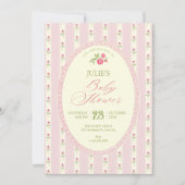 Pink vintage baby shower 招待状 (正面)