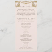 Pink Vintage Baroque Christian Wedding Program プログラム (裏面)