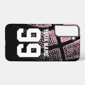 Pink vintage basketball jersey number custom samsung galaxyケース (裏面横)