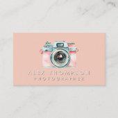 Pink Vintage Camera Photographer Studio 名刺 (正面)