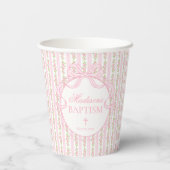 Pink Vintage Fancy Floral Baptism 紙コップ (裏面)