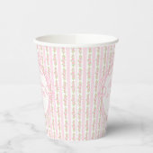 Pink Vintage Fancy Floral Baptism 紙コップ (左)