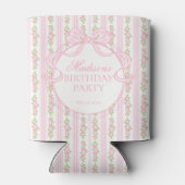 Pink Vintage Fancy Floral Birthday Party Favor 缶クーラー (裏面)