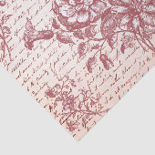Pink Vintage Floral and Script 薄葉紙 (詳細)