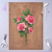 Pink Vintage Floral Grunge Decoupage 薄葉紙 (クラフト)