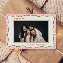 Pink Vintage Hand-Drawn Frame Photo New Year