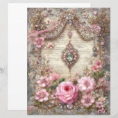 Pink Vintage Junk Journal Scrapbook Paper (正面/裏面)