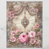 Pink Vintage Junk Journal Scrapbook Paper (正面)