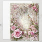 Pink Vintage Junk Journal Scrapbook Paper (正面/裏面)