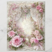 Pink Vintage Junk Journal Scrapbook Paper (正面)