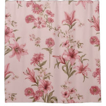 Pink Vintage Lillies Floral Cottagecore