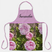 Pink Vintage Rose Roses Cabbage Vintage Apron エプロン (正面)