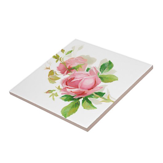 Pink vintage roses タイル (側面)