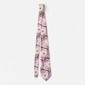 Pink Violet Floral wedding Neck Tie ネクタイ (裏面)