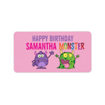 Pink violet monster Fun kids 