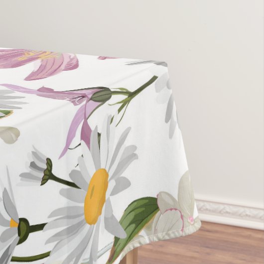 Pink violet tropical daisy and lily wildflowers テーブルクロス (インサイチュ)