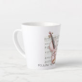 Pink Violin Music Sheet カフェラテマグ (左アングル)