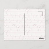 Pink Violin Music Sheet ポストカード (裏面)