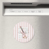 Pink Violin Music Sheet マグネット (インサイチュ (食洗機))