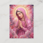 Pink VIrgin Mary Memorial Card コーリングカード (正面)