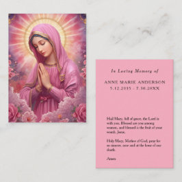 Pink VIrgin Mary Memorial Card コーリングカード