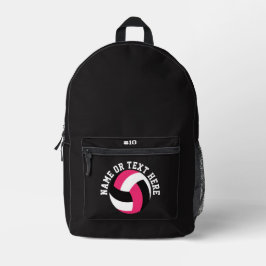 Pink Volleyball Backpack Team Number School Player プリントバックパック