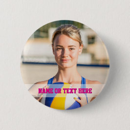 Pink Volleyball Buttons Sport Player Team Kids 缶バッジ