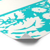 Pink Volleyball; Damask Pattern ポスター (角)