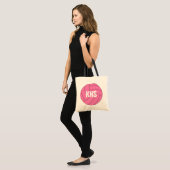 Pink Volleyball Tote Bag with Custom Text トートバッグ (正面(モデル))