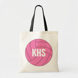Pink Volleyball Tote Bag with Custom Text トートバッグ