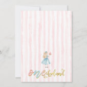 Pink Watch Alice in Onederland 1st誕生日 招待状 (裏面)