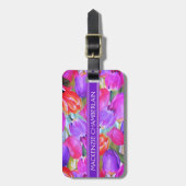 PINK Waterカラーフローラ ラゲッジタグ (正面縦)