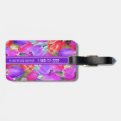 PINK Waterカラーフローラ ラゲッジタグ (裏面横)