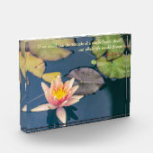 Pink Water Lily and Buddha Quote フォトブロック (左)