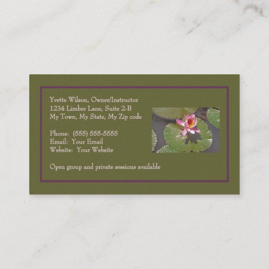 PINK WATER LILY AND LILY PADS/CUSTOMIZABLE 名刺 (裏面)
