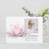 Pink Water Lily Flower Death Anniversary Memorial 招待状 (スタンド正面)