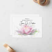 Pink Water Lily Flower Share a Memory Funeral  ノートカード (正面/裏面インサイチュ)