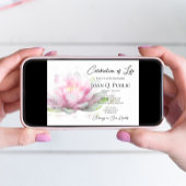 Pink Water Lily Watercolor Celebration of Life 招待状