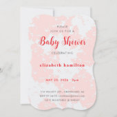 Pink Watercolor Baby Shower Invitation 招待状 (正面)
