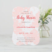 Pink Watercolor Baby Shower Invitation 招待状 (スタンド正面)