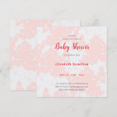 Pink Watercolor Baby Shower Invitation 招待状 (正面/裏面)