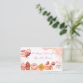 Pink Watercolor Bakery Business Card  名刺 (スタンド正面)