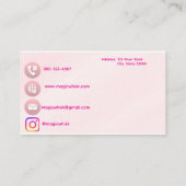 Pink Watercolor Bakery Business Card  名刺 (裏面)